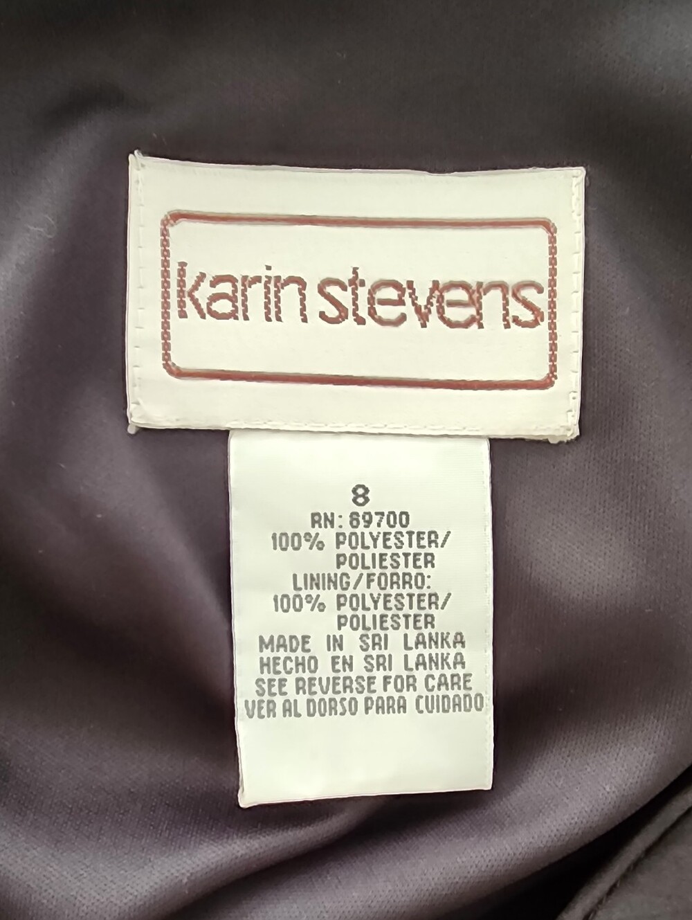 Karin Stevins Dress Satin Cocktail Layered Tiered Sleeveless Black Size 8 - Picture 9 of 9